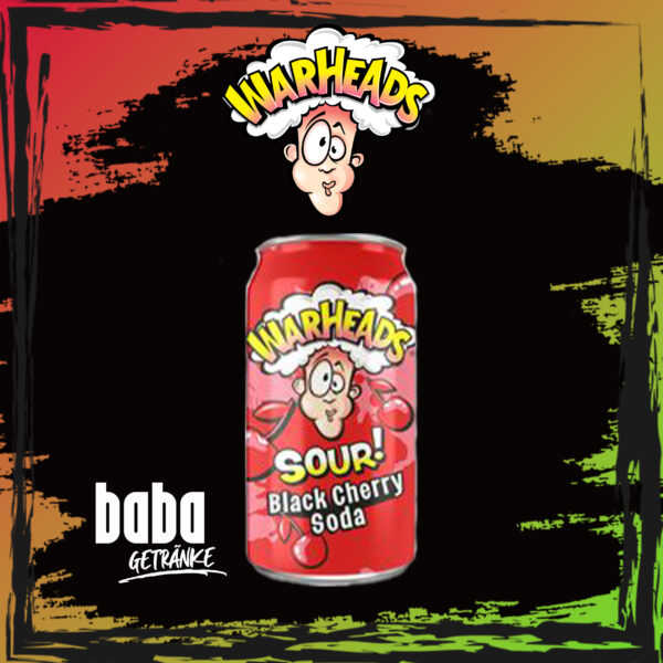 Warheads Black Cherry Sour Soda - 355ml