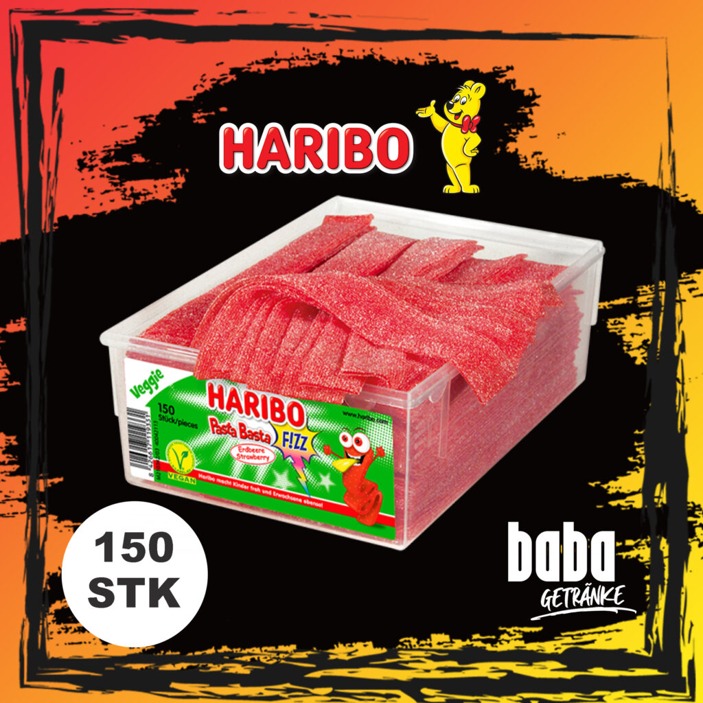 Haribo Pasta Basta Erdbeere FIZZ 150 Stk. Baba Getränke