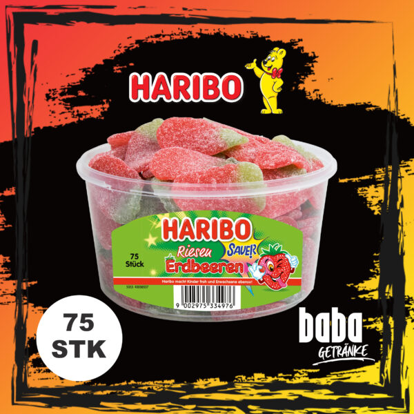 Haribo Dose Saure Riesen-Erdbeeren 75 Stk.