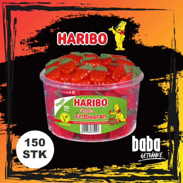 Haribo Dose Veggie Riesen Erdbeeren 150 Stk.