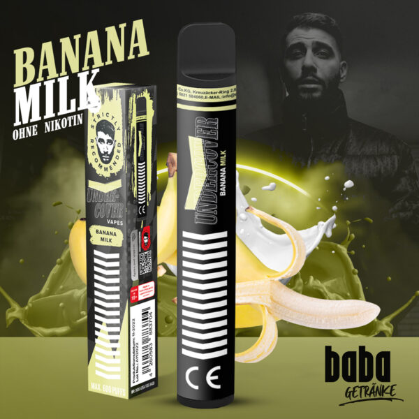 Undercover Vapes Banana Milk 0mg Einweg E-Zigarette