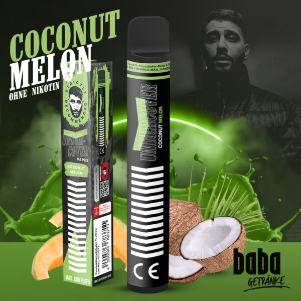 Undercover Vapes Coconut Melon 0mg Einweg E-Zigarette
