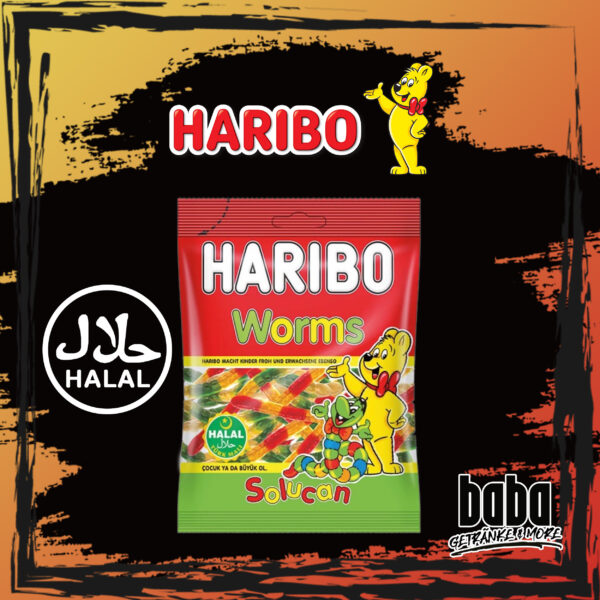 Haribo HALAL Worms:Solucan - 100g